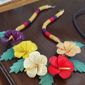 Handcrafted Floral Statement Necklace - Multicolor
